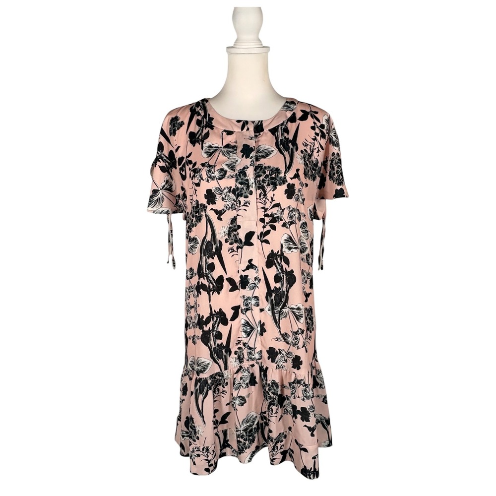 Parker Floral Drop Waist Dress Women's M Pink Feminine Soft Girl Mini Romantic